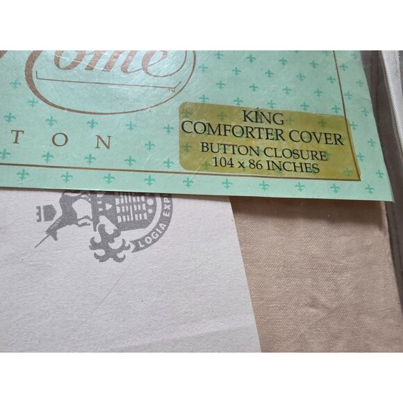 Vtg NOS European Home King Comforter Cover 104x86 Inches Button Closure 100% Cot - Picture 4 of 6